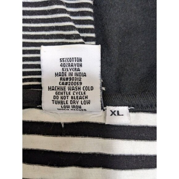 Parsley Sage Womens Tunic Top Artsy Black Stripe Size XL Long Sleeve Embroidery - Picture 7 of 7